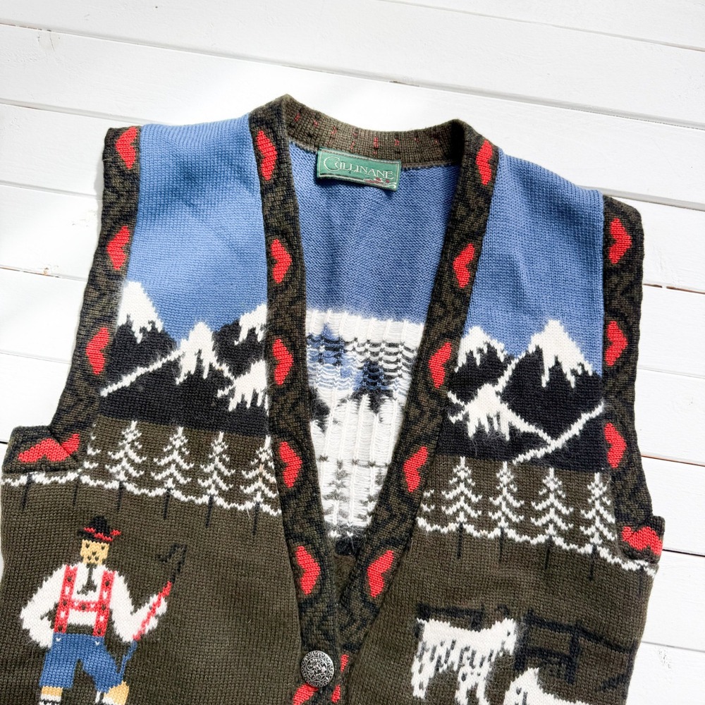 Cullinane 80s vtg Alpine goatherd sweater vest size S - Picture 3 of 5